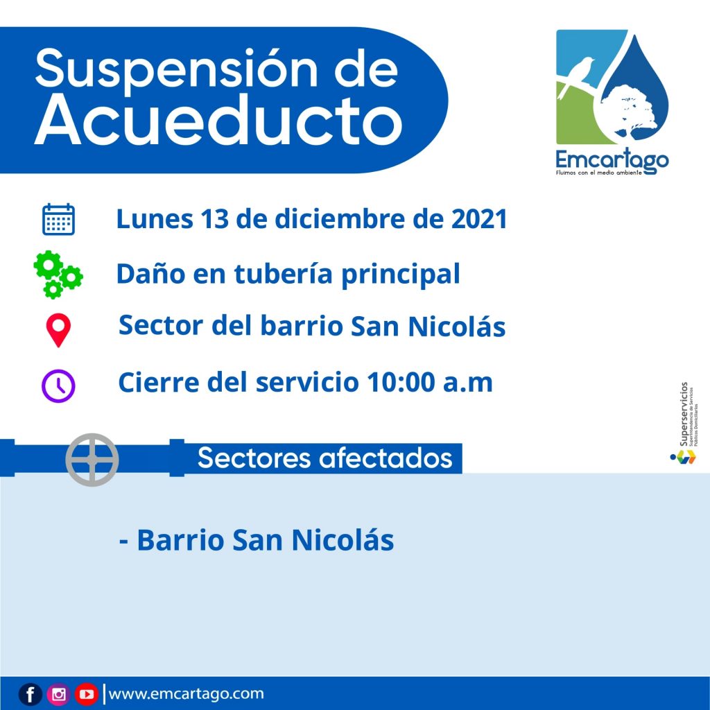 SUSPENSION DE ACUEDUCTO