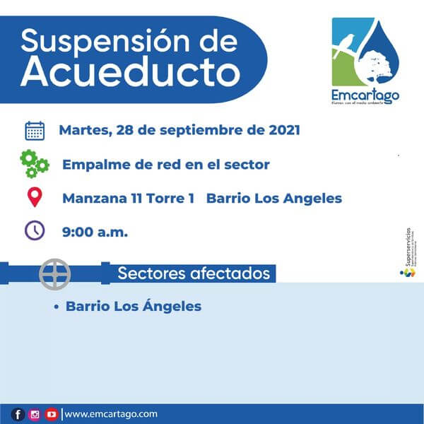 Suspensión de acueducto sept 28 2021