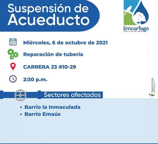 Suspensión de acueducto oct 6 de 2021