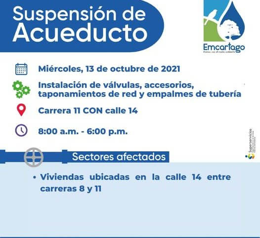Suspensión de acueducto oct 13 de 2021