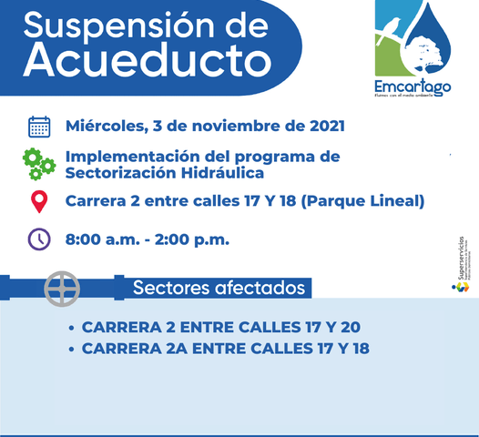 Suspensión de acueducto nov 3 2021
