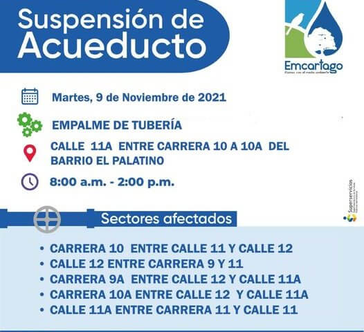 Suspensión de acueducto nov 9 2021
