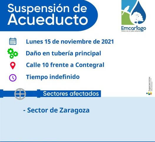 Suspensión de acueducto nov 15 2021
