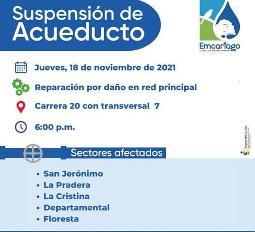 Suspensión de acueducto nov 18 de 2021