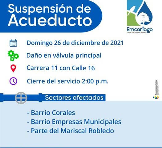Suspensión de acueducto dic 26 2021