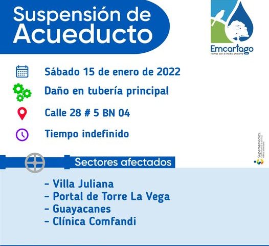 Suspencion de acueducto
