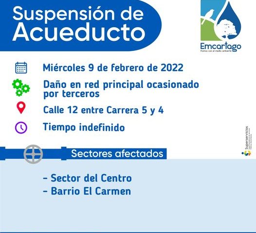 Suspencion de acueducto