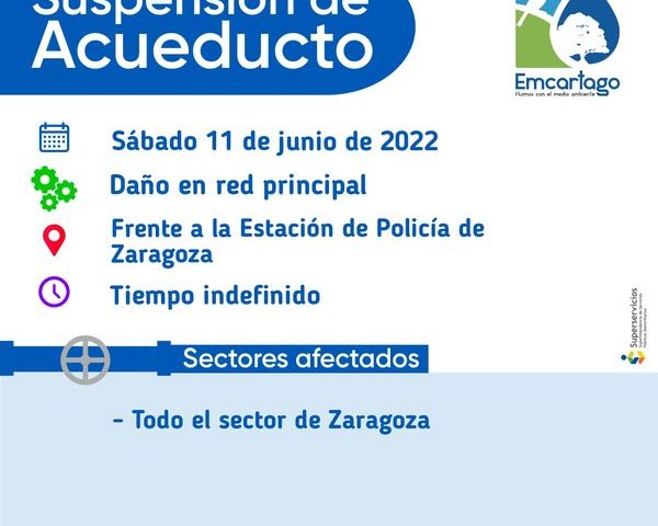 Suspencion de acueducto
