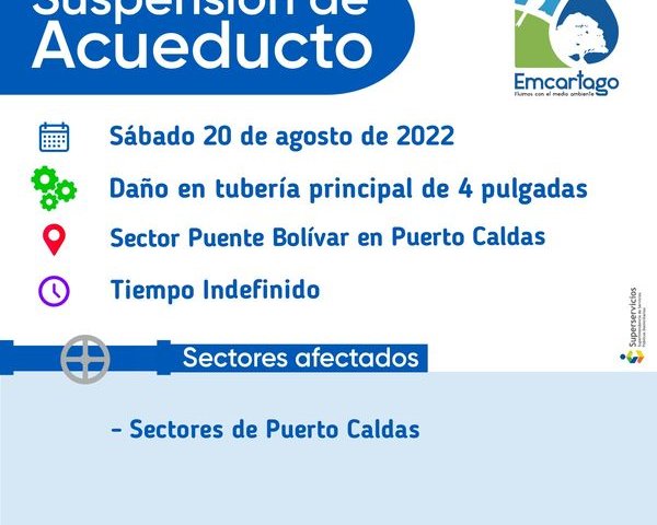 Suspencion de acueducto